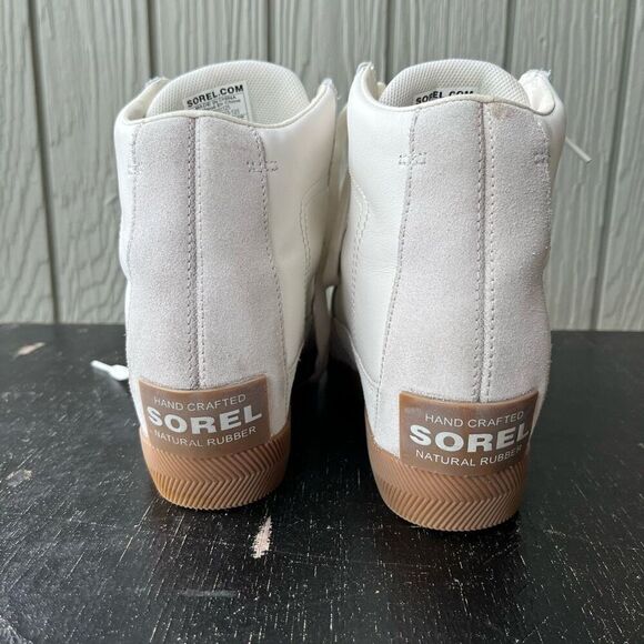 Sorel Out N About Wedge White Leather Sneaker Waterproof SZ 9 - Picture 6 of 11
